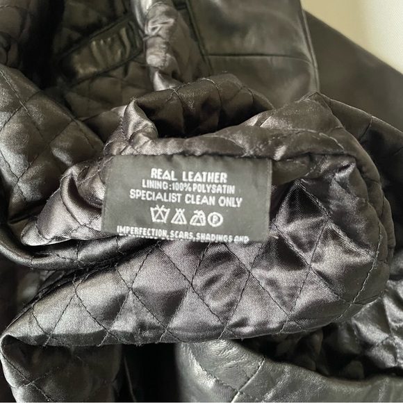 Nicole Miller Genuine Leather Medium Length Leather Jacket Oversized Size Small - Picture 15 of 15